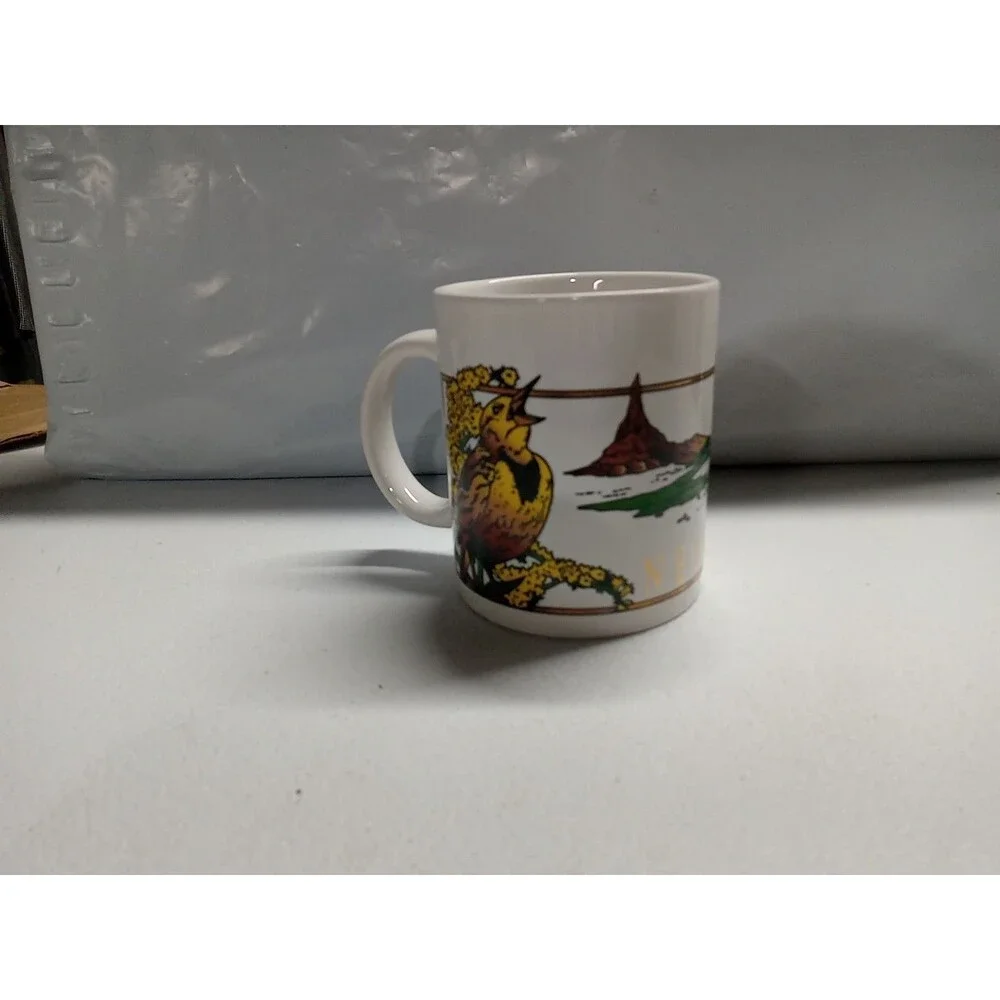 NEBRASKA STATE MUG CUP SOUVENIR Wagon And Bird
